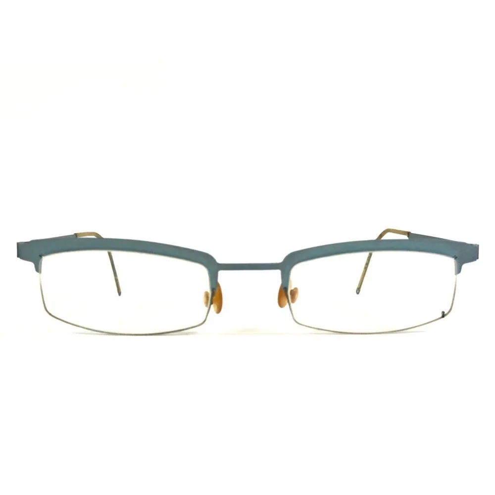 Vintage Lindberg Eyeglasses Frames Mod.4005 Matte Light Blue Titanium 48-21-125